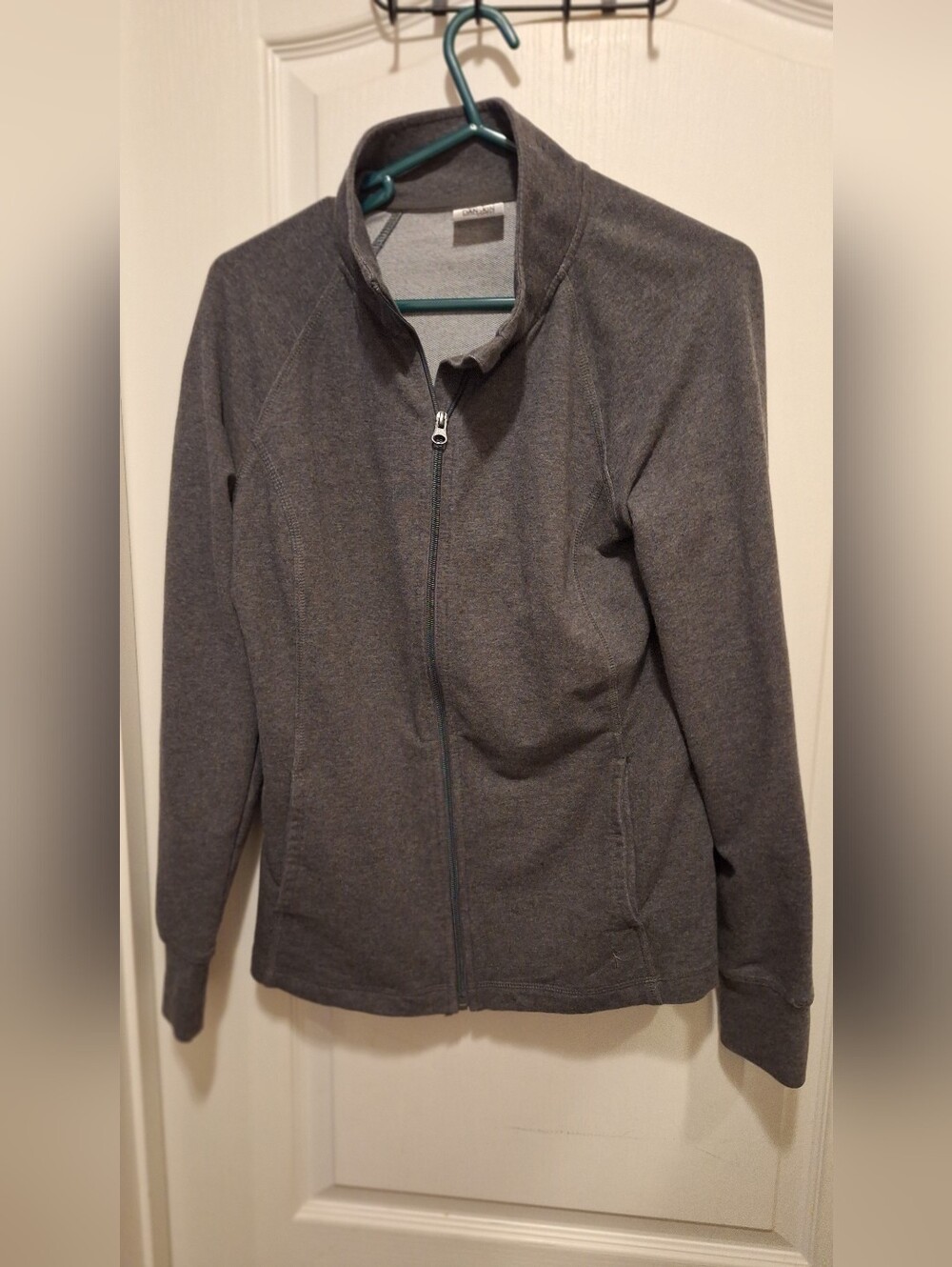Danskin Now Charcoal Gray Full-Zip Bomber Jacket